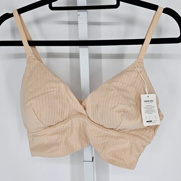 Luvlette Womens Sz XL Lightly Padded Bralette Bra Beige NEW - Picture 1 of 5